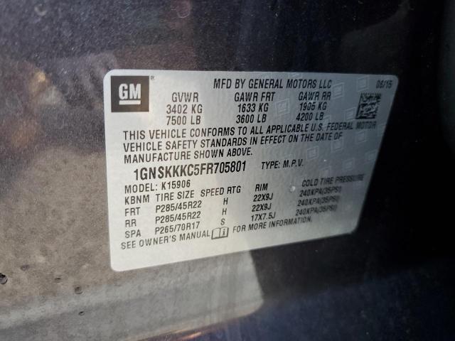 2015 CHEVROLET SUBURBAN K1500 LTZ 1GNSKKKC5FR705801