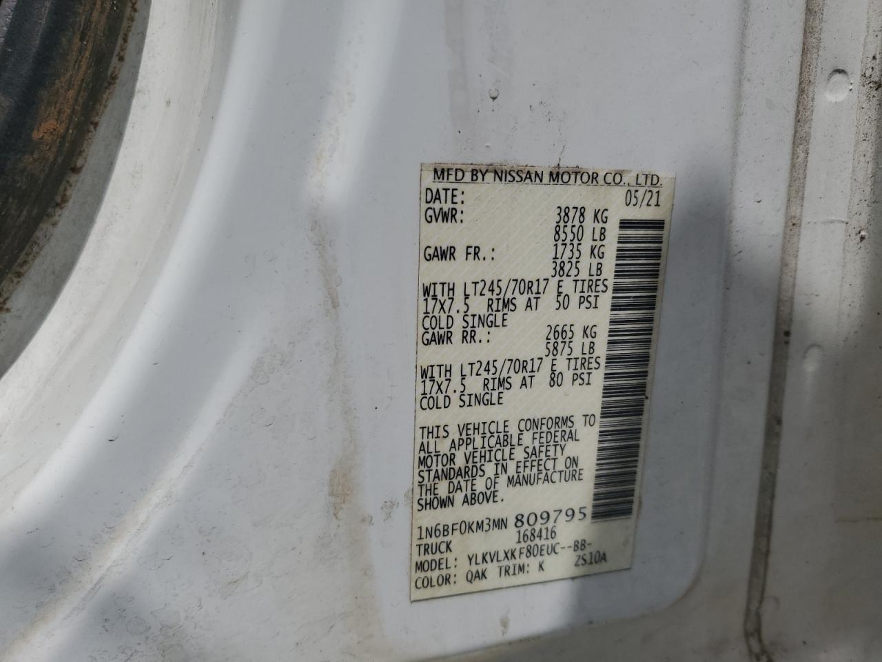 NISSAN NV1500 1500 S