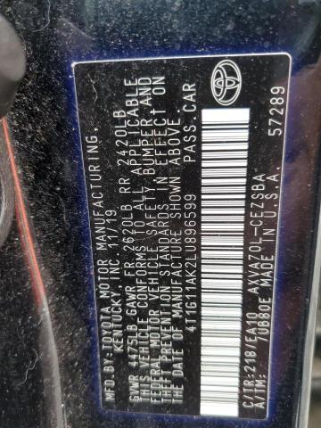 2020 TOYOTA CAMRY SE 4T1G11AK2LU896599