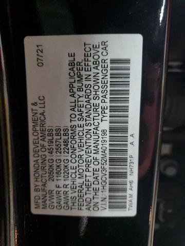 2021 HONDA ACCORD HYB - 1HGCV3F52MA019198