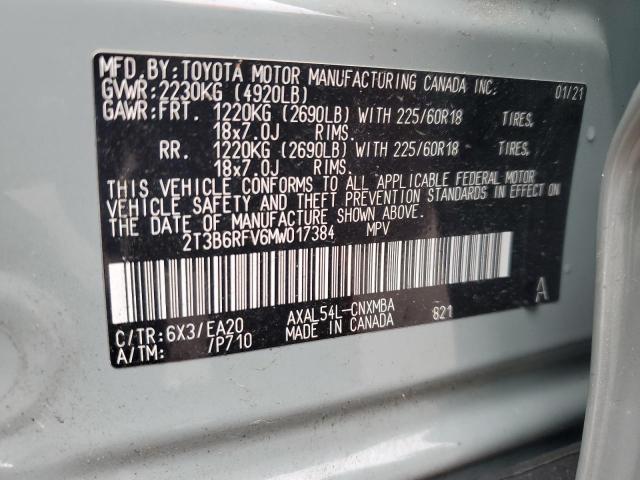 2021 TOYOTA RAV4 XLE PREMIUM 2T3B6RFV6MW017384