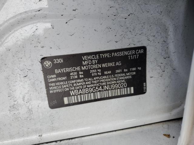 2018 BMW 330 I WBA8B9G54JNU99020