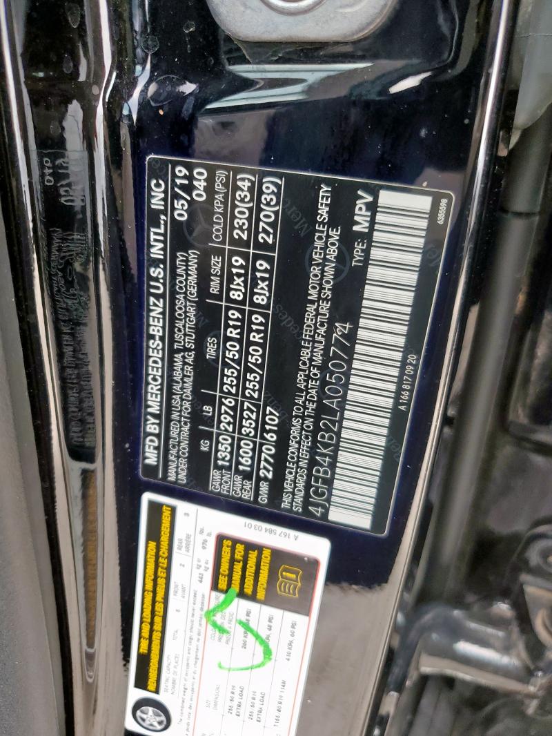 2020 MERCEDES-BENZ GLE 350 4M 4JGFB4KB2LA050774