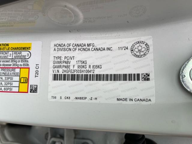 2025 HONDA CIVIC SPOR - 2HGFE2F50SH106412