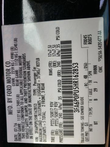 2017 FORD FUSION SE PHEV 3FA6P0PU5HR162853