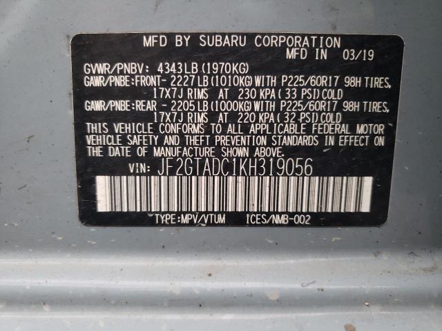 2019 SUBARU CROSSTREK JF2GTADC1KH319056