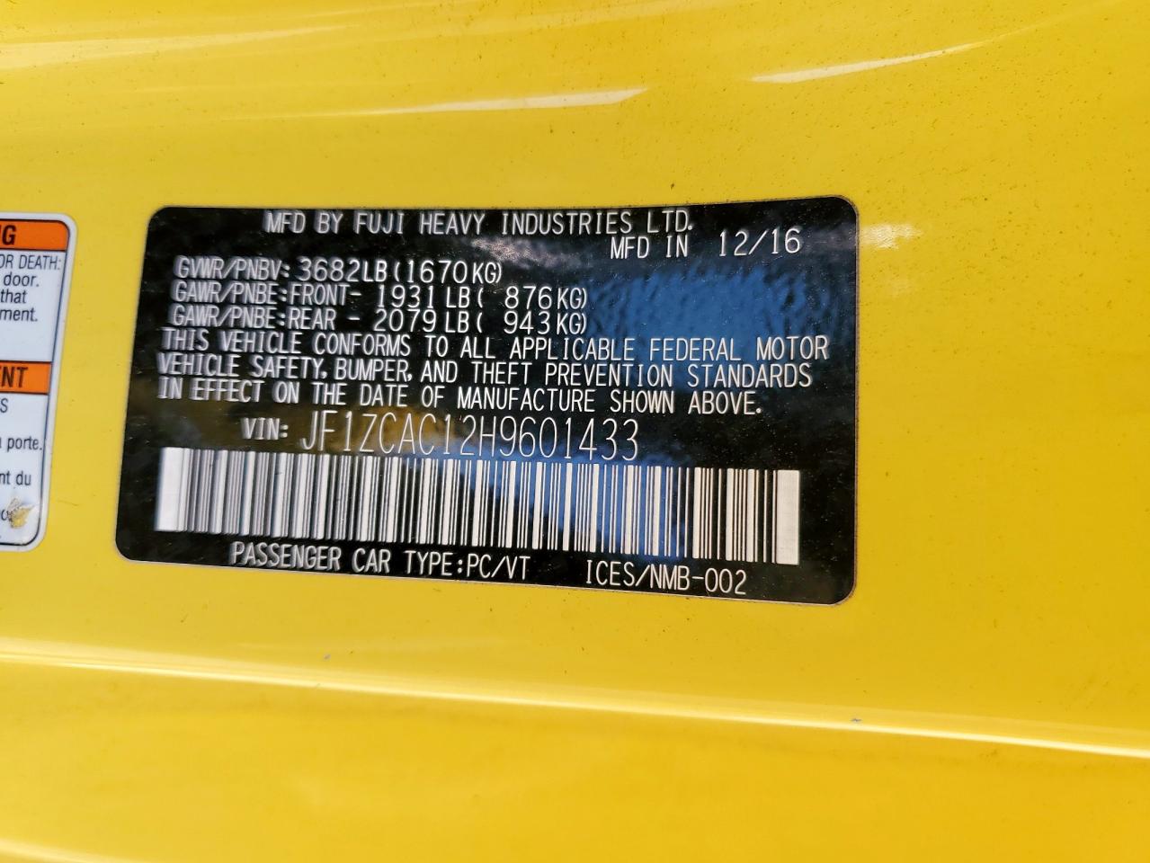 SUBARU BRZ 2.0 LIMITED