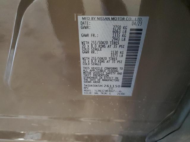 2023 NISSAN PATHFINDER 5N1DR3DK5PC261150