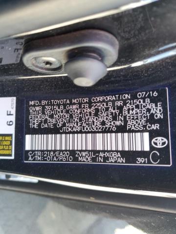 2016 TOYOTA PRIUS JTDKARFU0G3027776