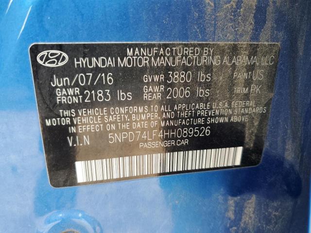 2017 HYUNDAI ELANTRA SE 5NPD74LF4HH089526