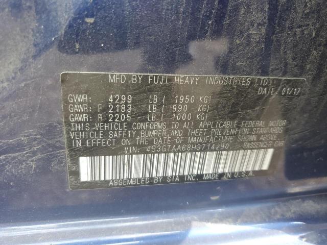 2017 SUBARU IMPREZA 4S3GTAA68H3714290