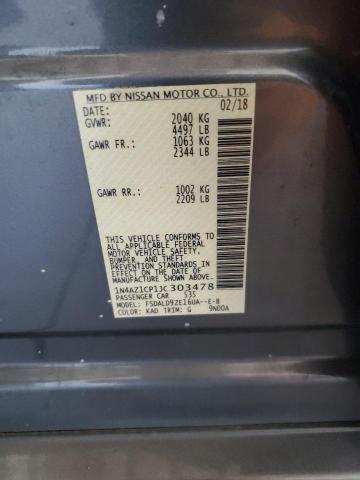 2018 NISSAN LEAF S 1N4AZ1CP1JC303478