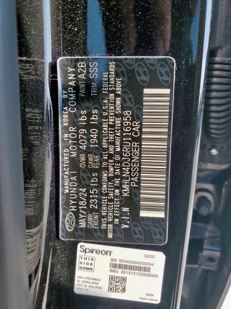 2024 HYUNDAI ELANTRA LIMITED KMHLN4DJ6RU116958