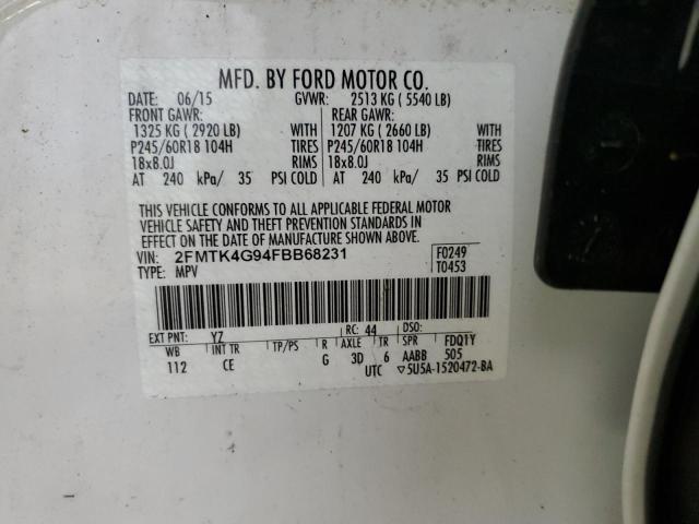 2015 FORD EDGE SE 2FMTK4G94FBB68231