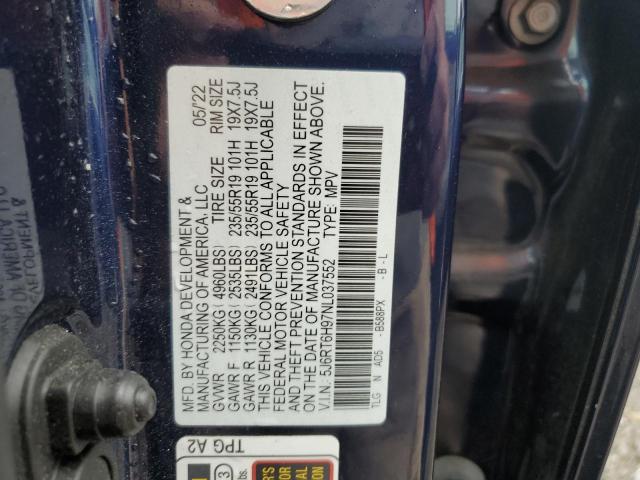 2022 HONDA CR-V TOURI 5J6RT6H97NL037552