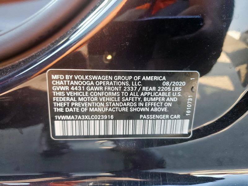2020 VOLKSWAGEN PASSAT R-LINE 1VWMA7A3XLC023916