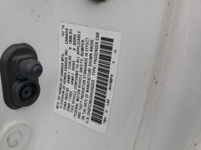 2017 HONDA CIVIC EX 2HGFC3B33HH350323
