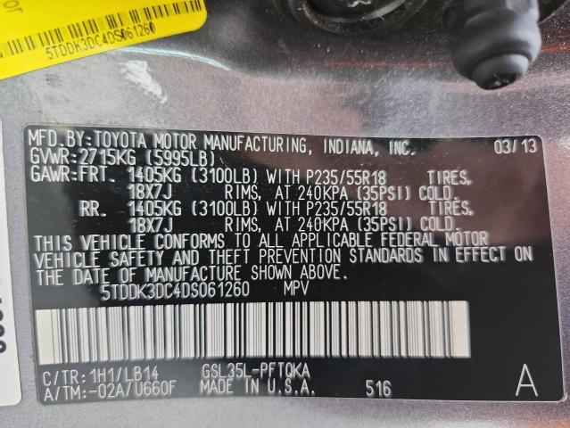 2013 TOYOTA SIENNA XLE - 5TDDK3DC4DS061260