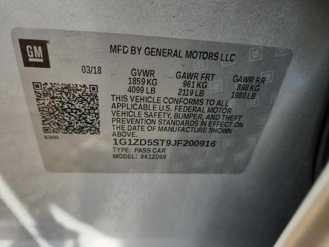 2018 CHEVROLET MALIBU LT - 1G1ZD5ST9JF200916