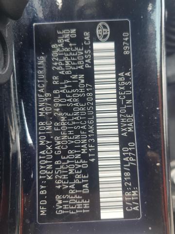 2020 TOYOTA CAMRY XLE 4T1F31AK6LU520817