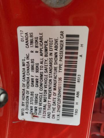 2017 HONDA CIVIC LX #3297894782