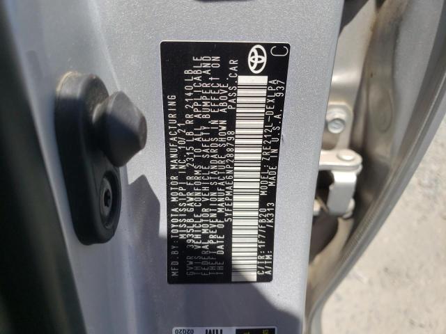 2022 TOYOTA COROLLA LE 5YFEPMAE6NP288798