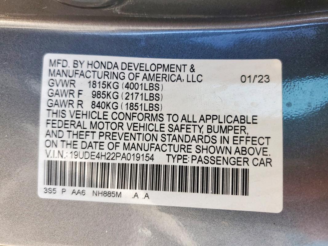 2023 ACURA INTEGRA 19UDE4H22PA019154