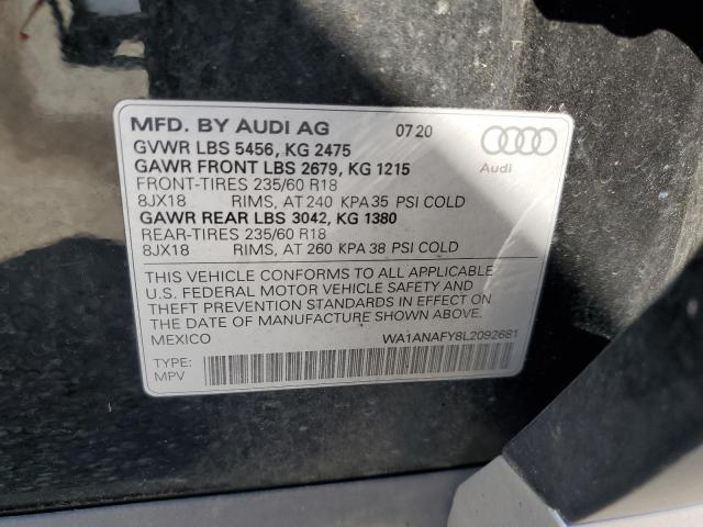 2020 AUDI Q5 PREMIUM WA1ANAFY8L2092681