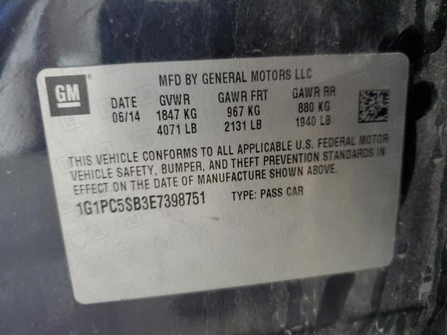 2014 CHEVROLET CRUZE LT - 1G1PC5SB3E7398751