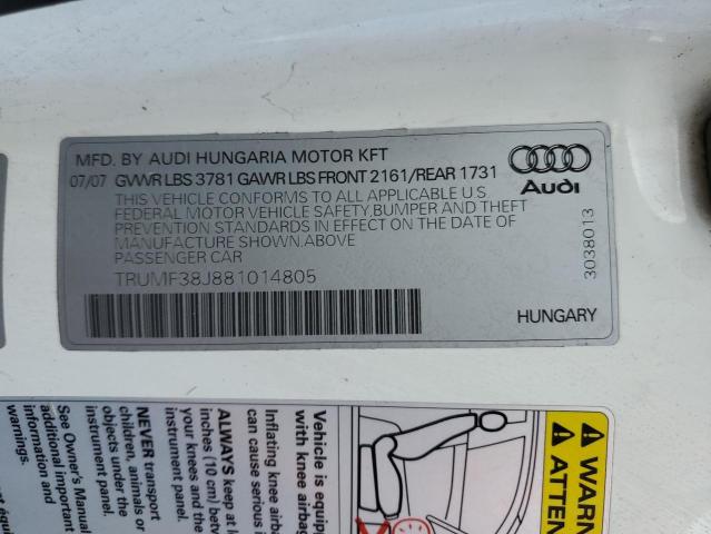 2008 AUDI TT 2.0T #3246862831