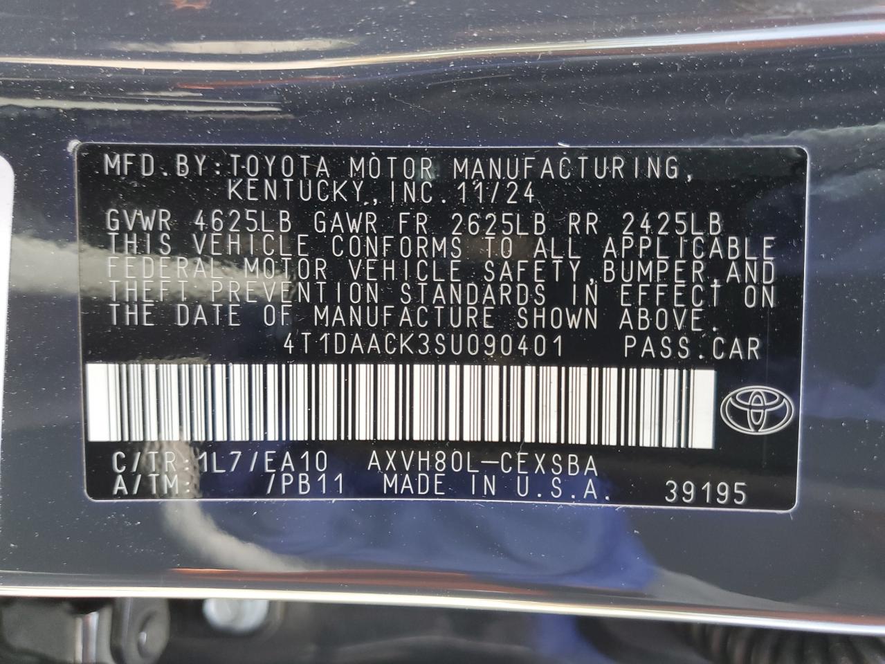 TOYOTA CAMRY XSE