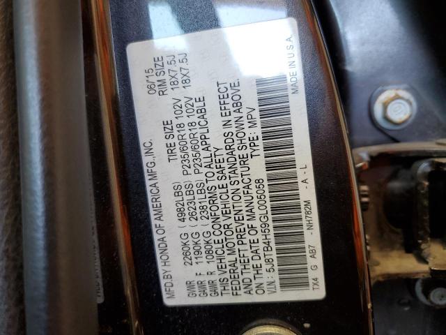2016 ACURA RDX 5J8TB4H59GL005058