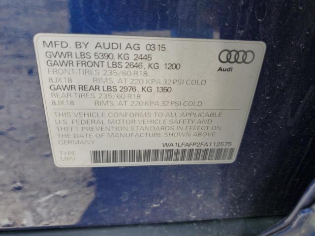 2015 AUDI Q5 PREMIUM WA1LFAFP2FA112575