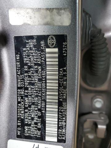 2015 TOYOTA CAMRY LE 4T1BF1FK1FU044480
