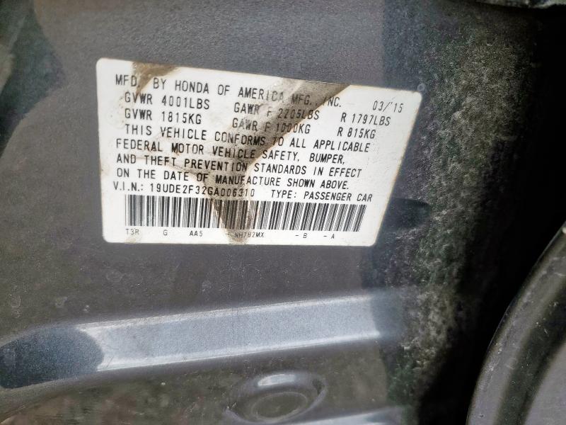 2016 ACURA ILX BASE W - 19UDE2F32GA006310