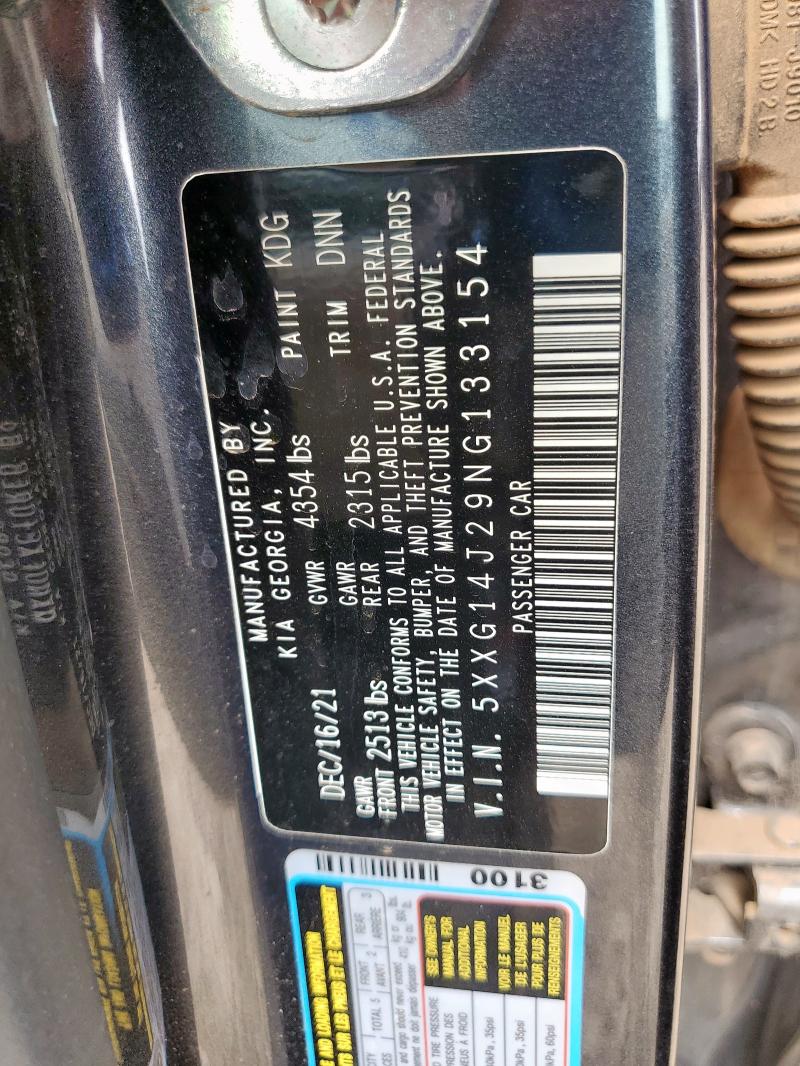 2022 KIA K5 LXS 5XXG14J29NG133154