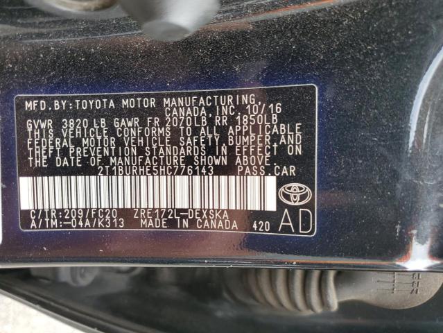 2017 TOYOTA COROLLA L - 2T1BURHE5HC776143