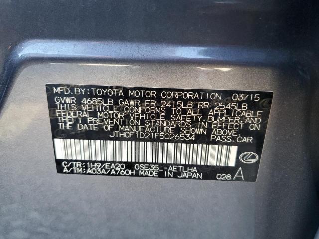 2015 LEXUS IS 250 JTHCF1D21F5026534
