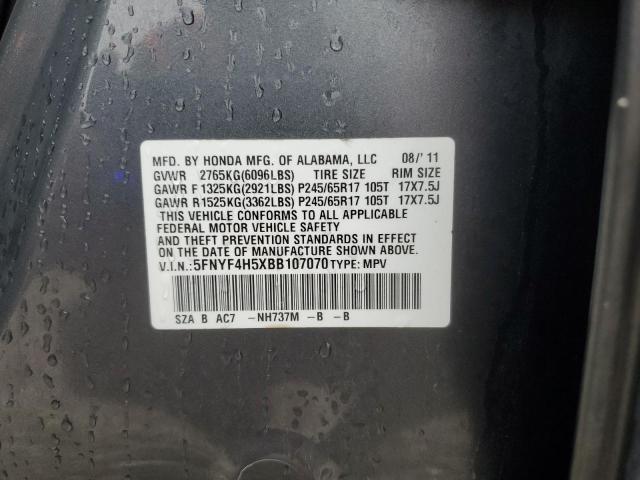 2011 HONDA PILOT EXL - 5FNYF4H5XBB107070