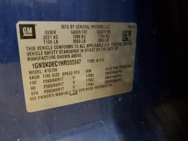 2017 CHEVROLET TAHOE POLICE 1GNSKDEC1HR303347