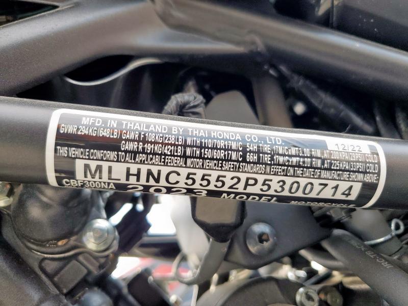 2023 HONDA CBF300 NA MLHNC5552P5300714