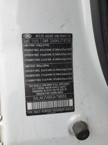 2016 LAND ROVER LR4 HSE LU SALAK2V69GA798955