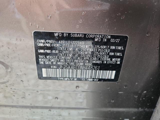 2022 SUBARU FORESTER P JF2SKAEC0NH448261