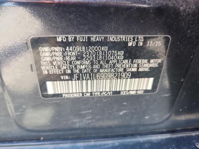 2016 SUBARU WRX LIMITE JF1VA1L69G9821909