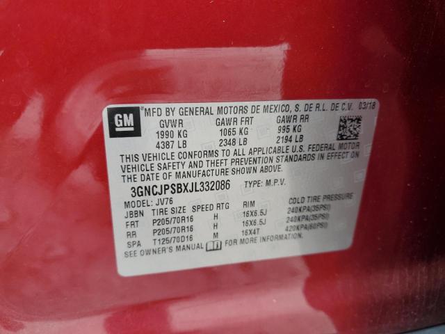 2018 CHEVROLET TRAX - 3GNCJPSBXJL332086