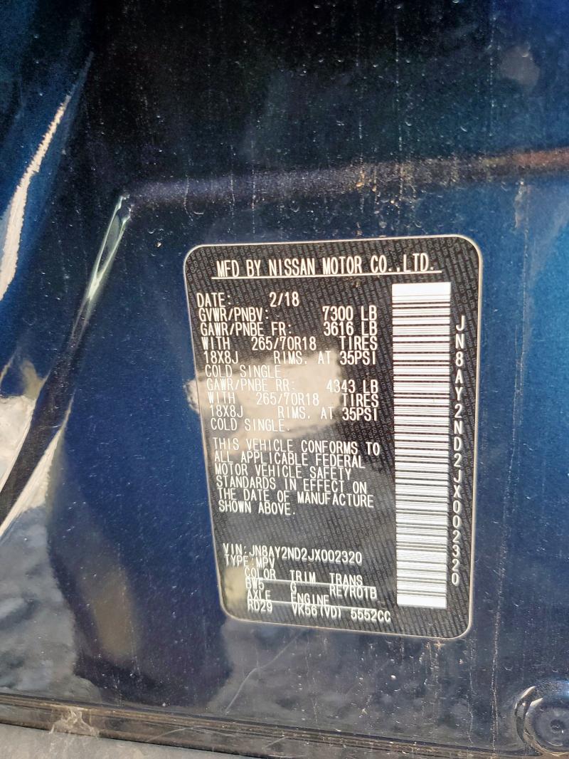 2018 NISSAN ARMADA SV JN8AY2ND2JX002320