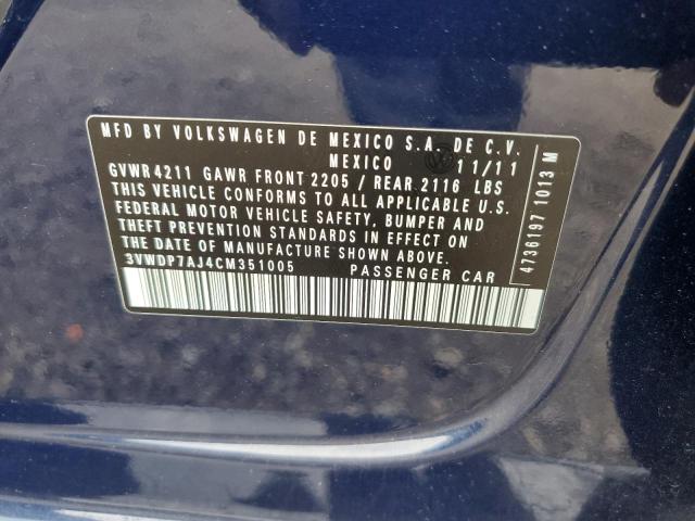 2012 VOLKSWAGEN JETTA - 3VWDP7AJ4CM351005