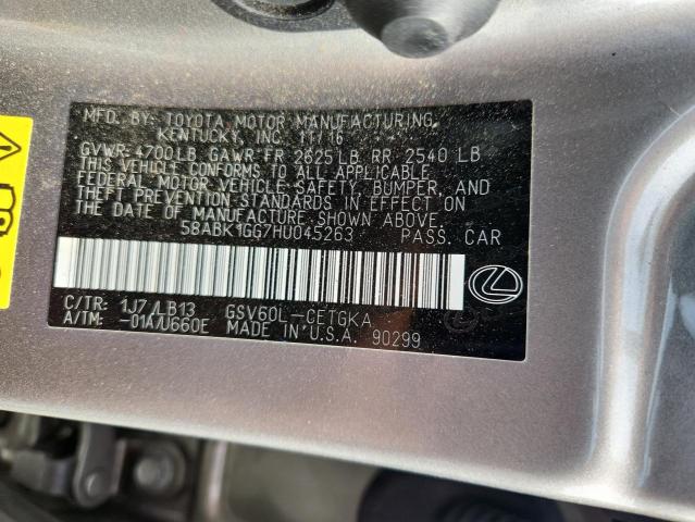 2017 LEXUS ES 350 58ABK1GG7HU045263