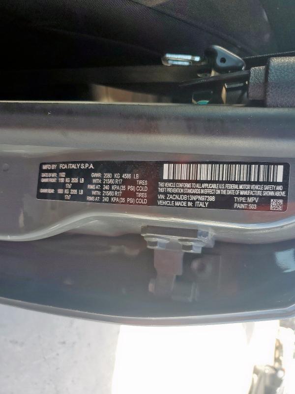 2022 JEEP RENEGADE L ZACNJDB13NPN97398