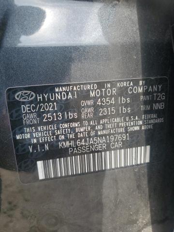 2022 HYUNDAI SONATA SEL KMHL64JA5NA197691